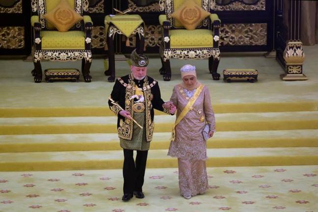 The King and Queen of Malaysia, His Majesty Sultan Ibrahim and Her Majesty Raja Zarith Sofiah. - BERNAMApix