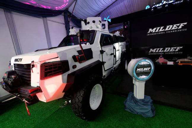 The launch of ‘Ribat’, the first High Mobility Light Tactical Vehicle (HMLTV) designed and fully built by local company Mildef International Technologies Sdn Bhd (MILDEF). - BERNAMApix