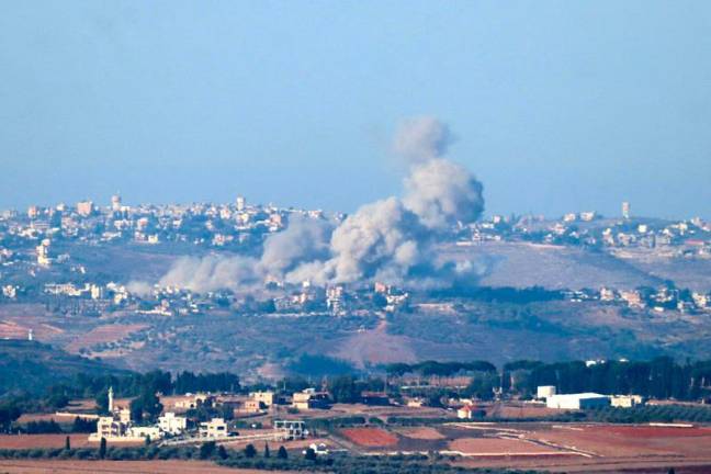 Smoke billows following an Israeli airstrike on the southern Lebanese city of Nabatiyeh on October 20, 2024, amid the ongoing war between Hezbollah and Israel. - AFPpix