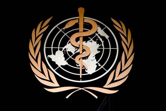 The logo of the World Health Organization (WHO) at the entrance of their headquarters in Geneva.AFPpix