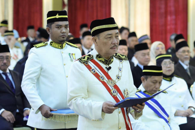 Sabah’s Chief Minister Datuk Seri Hajiji Noor at the 2025 Sabah State Honours and Awards investiture ceremony held at Istana Seri Kinabalu today. - BERNAMA