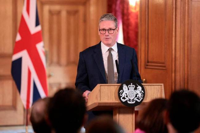 Britain's Prime Minister Keir Starmer holds a press conference at the end of his cabinet's first meeting in Downing Street in London on July 6, 2024. - AFPpix