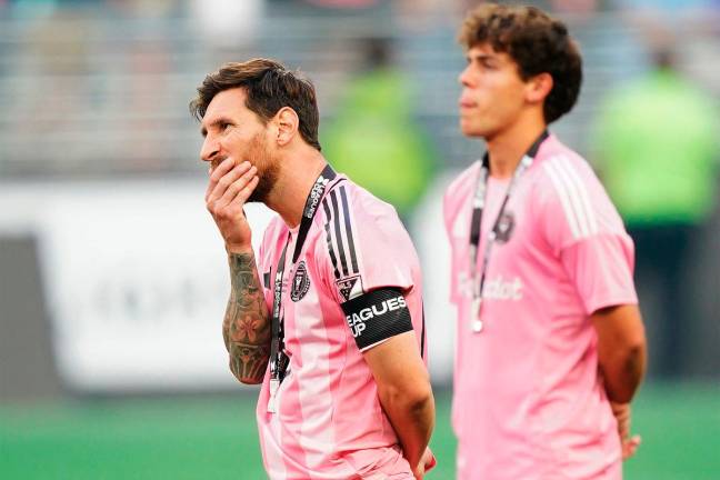 Lionel Messi of Inter Miami CF gestures with the runners-up medal after the Leagues Cup Final match between Seattle Sounders and Inter Miami CF at Lumen Field in Seattle, Washington. - Getty Images/AFP