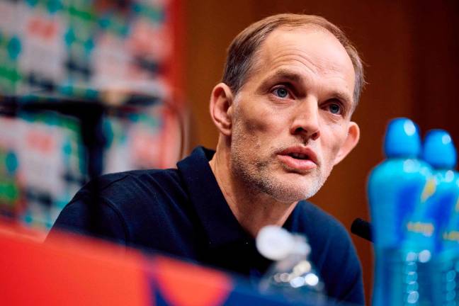England’s German head coach Thomas Tuchel attends a press conference at Wembley in north London on May 23, 2025, as he announces his squad ahead of matches against Albania and Senegal. - AFPpix