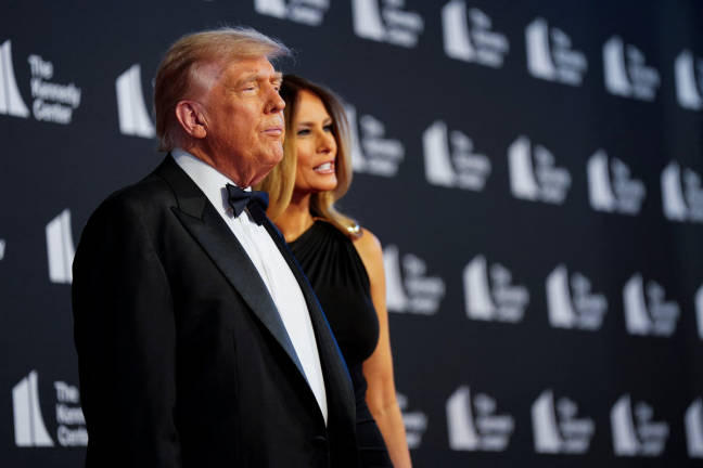 U.S. President Donald Trump and First Lady Melania Trump attend “Les Miserables” opening night at the Kennedy Center in Washington, D.C., U.S., June 11, 2025. - REUTERSpix
