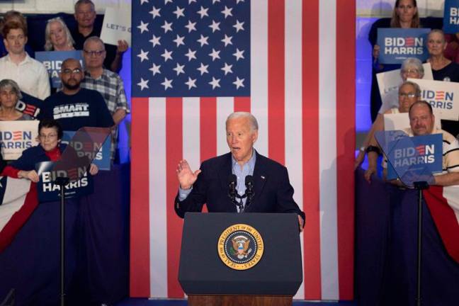 President Joe Biden speaks to supporters during a campaign rally at Sherman Middle School on July 05, 2024 in Madison, Wisconsin. Following the rally Biden was expected to sit down for a network interview which is expected to air during prime time as the campaign scrambles to do damage control after Biden's poor performance at last week's debate. Scott Olson/Getty Images/AFP (Photo by SCOTT OLSON / GETTY IMAGES NORTH AMERICA / AFP)