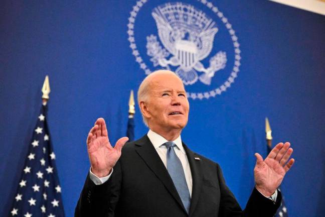 US President Joe Biden arrives to speak at the State Department in Washington, DC, on January 13, 2025, as he delivers his final foreign policy speech. AFPPix