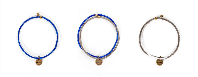 $!The Simplest Act - With Refugee Bracelet (HK$100) comes in Blue + Gray, White + Gray, and Blue + White