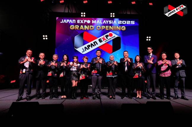 From left Chairman of Update Earth Foundation Tadashi Fukuda, Edaran Tan Chong Motor (Nissan) CEO Khoo Cheng Pah, Thailand Ministry of Commerce former director-general Adul Chotinisakorn, G-YU Creative vice president Tomomi Kabayashi, Manaka Inaba, G-YU Creative president Yupharet Eakturapakal, Shikata, Tourism Malaysia senior director Nuwal Fadhilah Ku Azmi, Wong, Siam Connection director Hunsa Eakturapakal, JNTO executive director Kenichiro Ozaki, JFKL director Norihisa Tsukamoto and JETRO director Koichi Takano during the JEMY 2025 launch at KLCC on July 18.