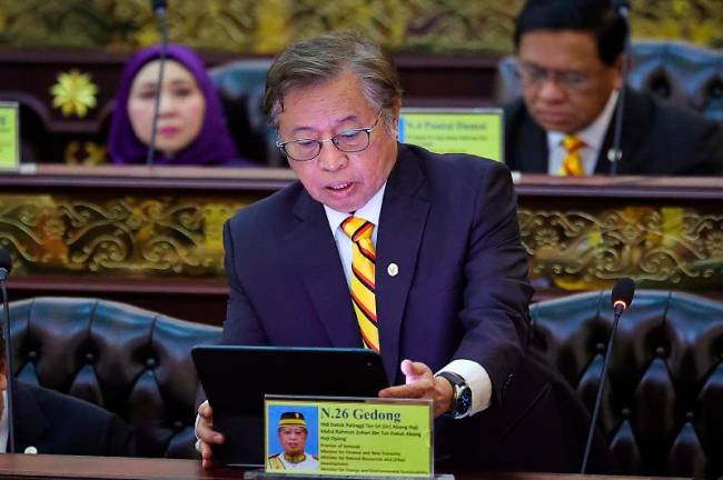 Sarawak Premier, Tan Sri Abang Johari Tun Openg. - BERNAMApix