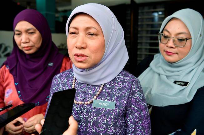 Minister of Women, Family, and Community Development (KPWKM), Datuk Seri Nancy Shukri. - fotoBERNAMA