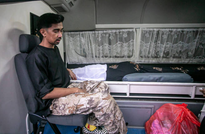 The bodies of Muhammad Adib Hazim Halim, 21, and Wan Nur Suhaila Wan Muhammad, 22, were transported in two hearses from Universiti Pendidikan Sultan Idris (UPSI) and Universiti Utara Malaysia (UUM) to Besut, Terengganu. - BERNAMApix