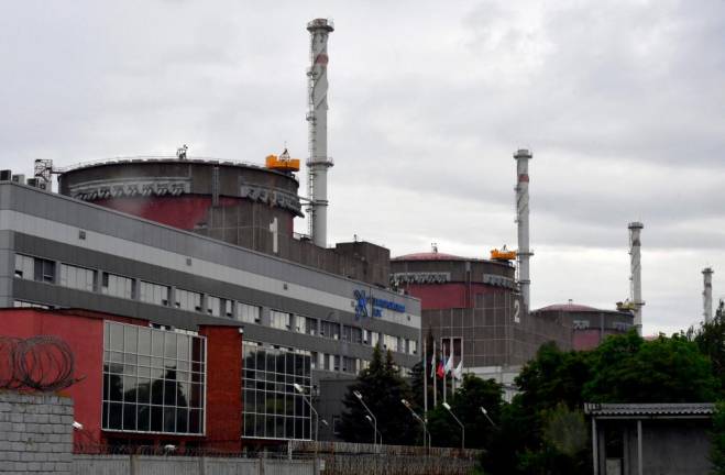 A photo shows a view of the Russian-controlled Zaporizhzhia Nuclear Power Plant in southern Ukraine. - AFPPIX