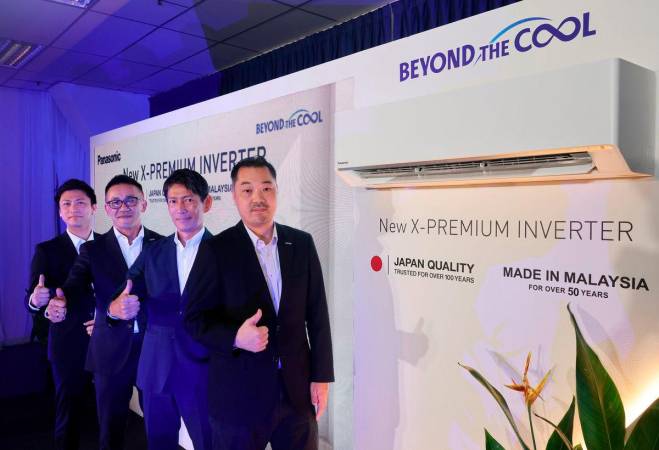 From left: PACMY CS department general manager Tominaga Toru, chief sales and marketing officer Stephen Eric Khan, Nishi and Panasonic Appliances Air-Conditioning Malaysia (PAPAMY) managing director Daisuke Hara.