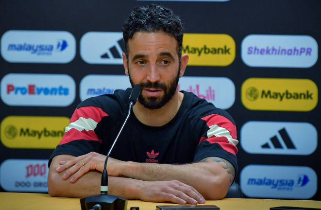 Manchester United manager Ruben Amorim spoke at the Maybank Challenge Cup Malaysia 2025 press conference at Bukit Jalil National Stadium. - BERNAMApix