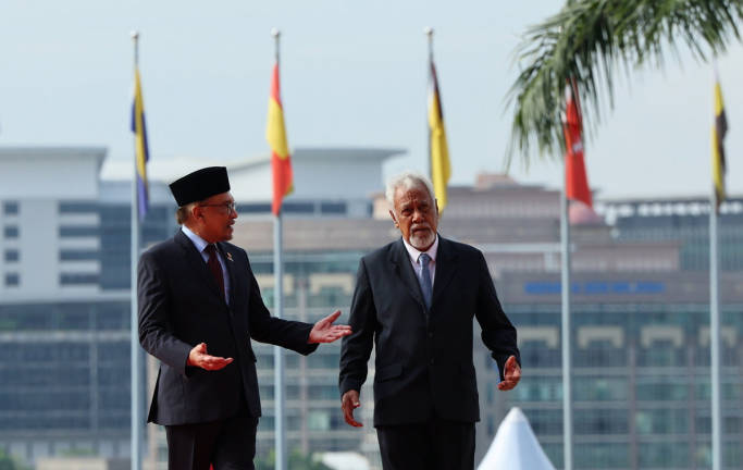 Prime Minister Datuk Seri Anwar Ibrahim (left) and Timor-Leste Prime Minister Kay Rala Xanana Gusmao. - BERNAMApix