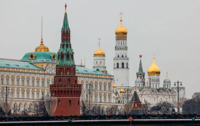 A view shows the Kremlin in central Moscow, Russia, Feb 13, 2025.