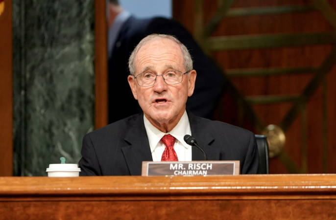 Committee chairman Jim Risch (R-ID) speaks during a Senate Foreign Relations Committee hearing in Washington, DC, U.S. July 30, 2020. - REUTERSpix