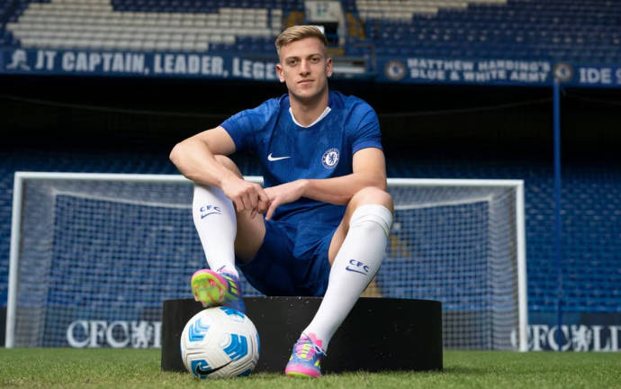 Ipswich’s striker Liam Delap joins Chelsea. - Chealsea FC via Getty Images