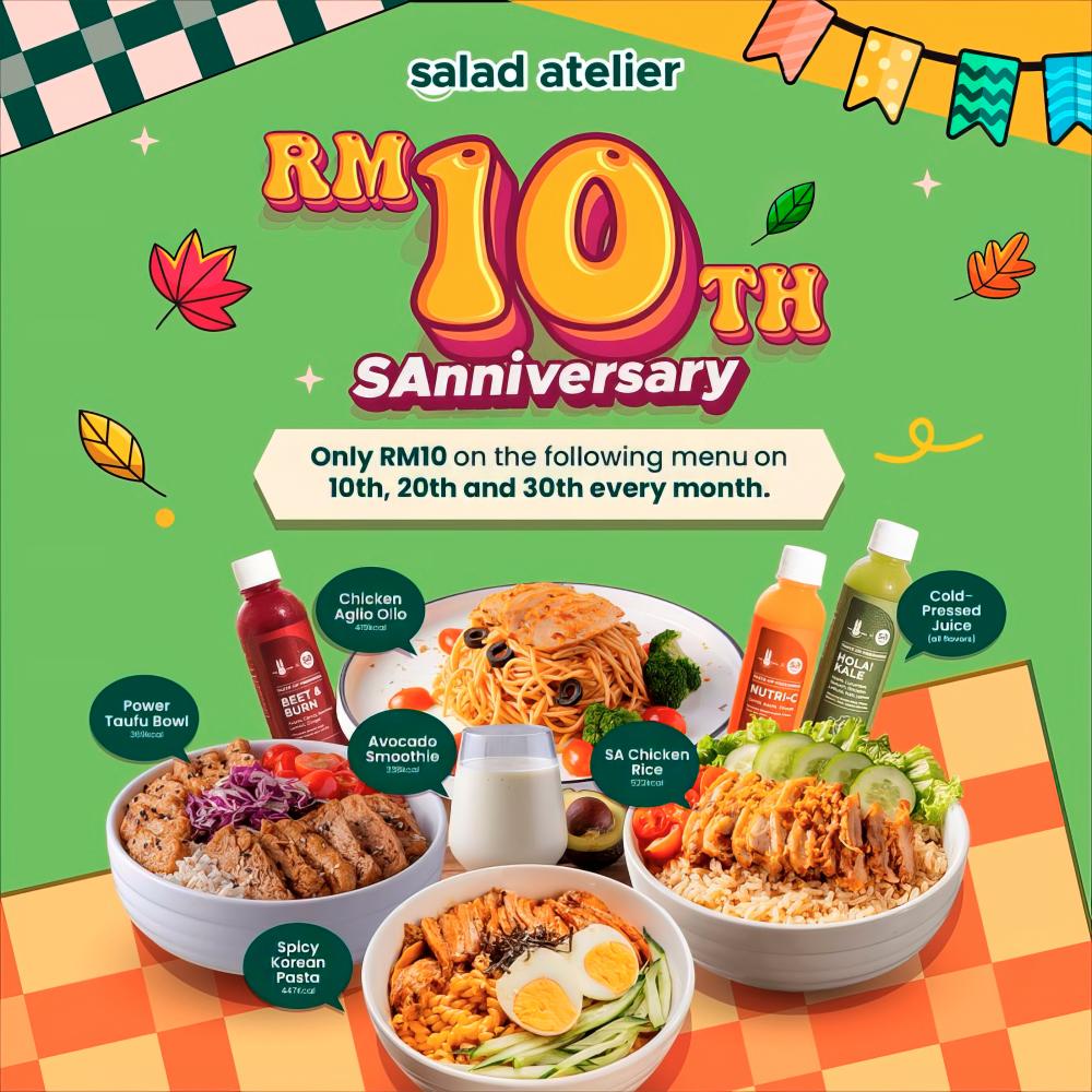 $!There are special discounts on selected items at Salad Atelier as it marks its 10th anniversary.