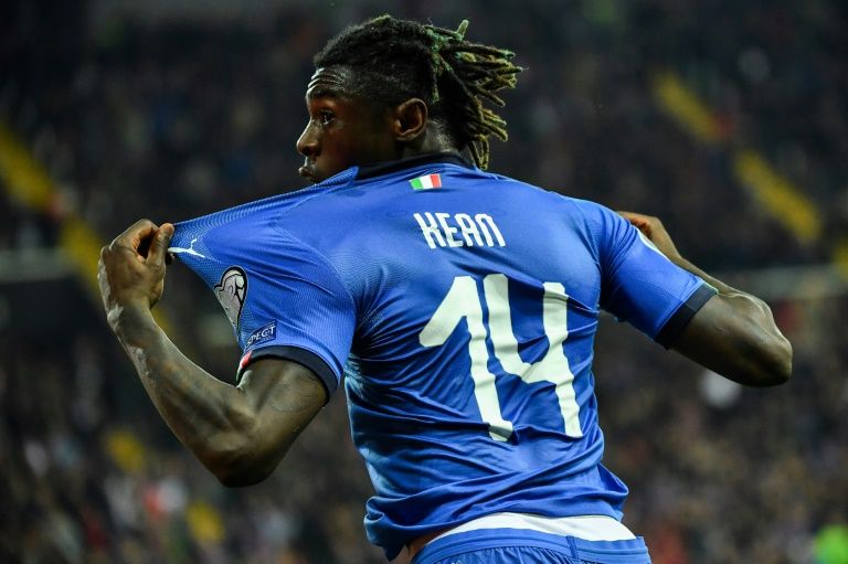 Remember the name: Moise Kean marked his maiden international start with a goal. — AFP