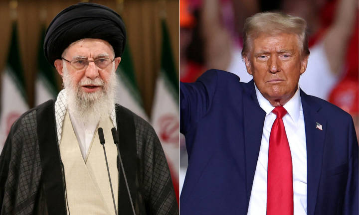 This combination of pictures created on November 7, 2024 shows Iran’s supreme leader Ayatollah Ali Khamenei (L) and US President Donald Trump. - AFPpix