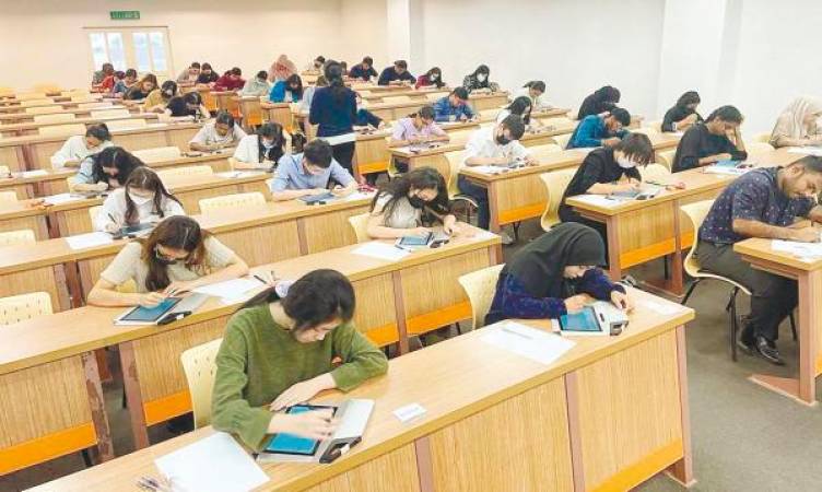 Students of MUCM taking an examination using e-pads. – PIX COURTESY OF MANIPAL