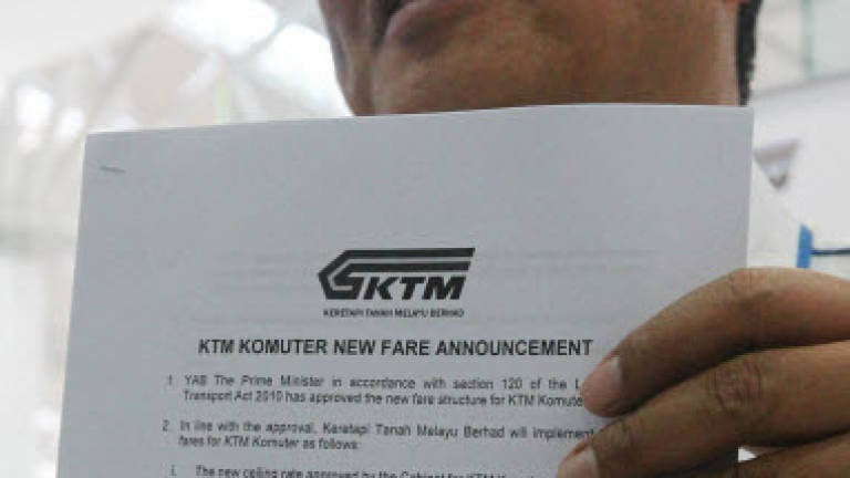 New KTM Komuter fares announced, takes effect from Dec 2