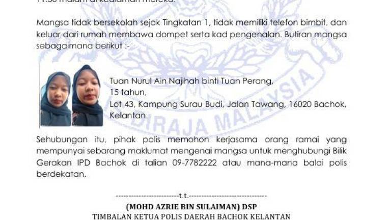 Credit - Polis Daerah Bachok/FBPIX