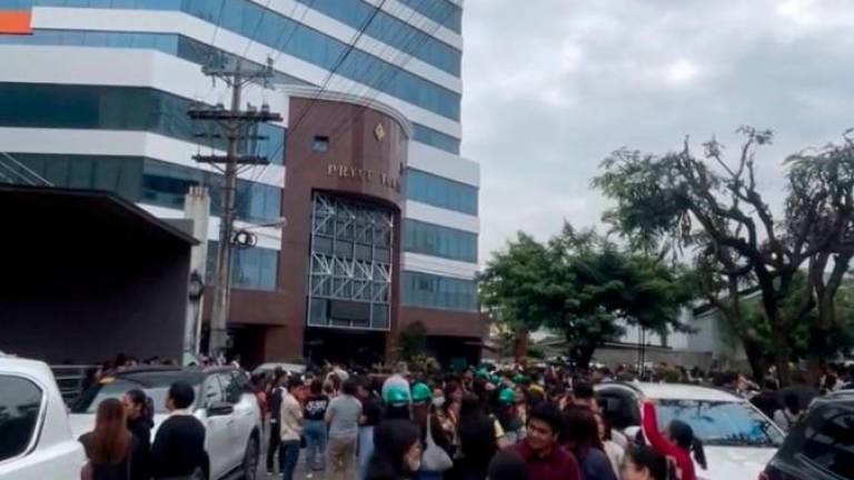 People gather in an open area following an earthquake of magnitude 7.5 that struck offshore in the southern Philippines, in Davao City, Mindanao, Philippines, October 10, 2025, in this screengrab obtained from a social media video. Francis Magbanua/via REUTERS