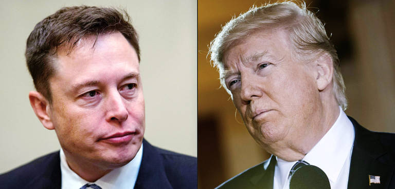 Elon Musk (left) and U.S. President Donald Trump (right).