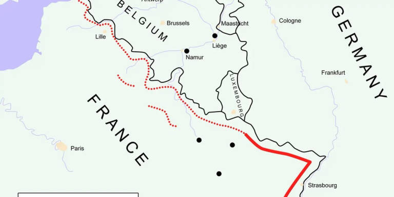 Map of the Maginot line. - via Business Insider