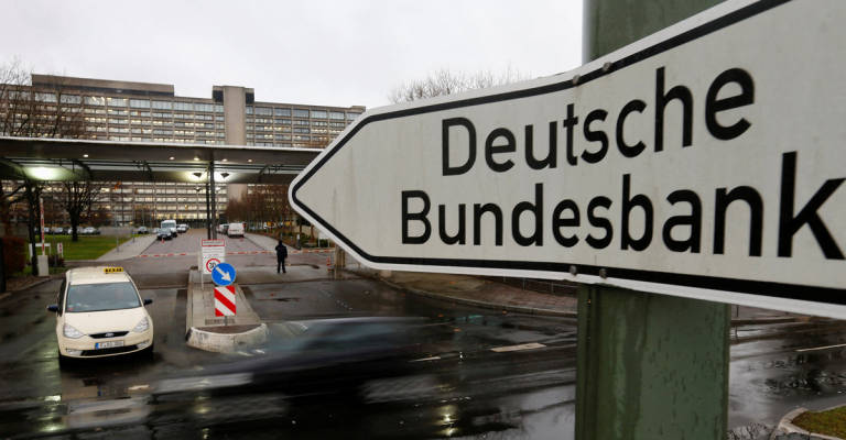 A sign is seen outside the headquarters Germany’s federal bank Deutsche Bundesbank in Frankfurt, February 4, 2013. - REUTERSpix