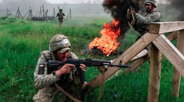 A new recruit takes part in a drill at an undisclosed location on the front line in the Zaporizhzhia region. - AFPpix