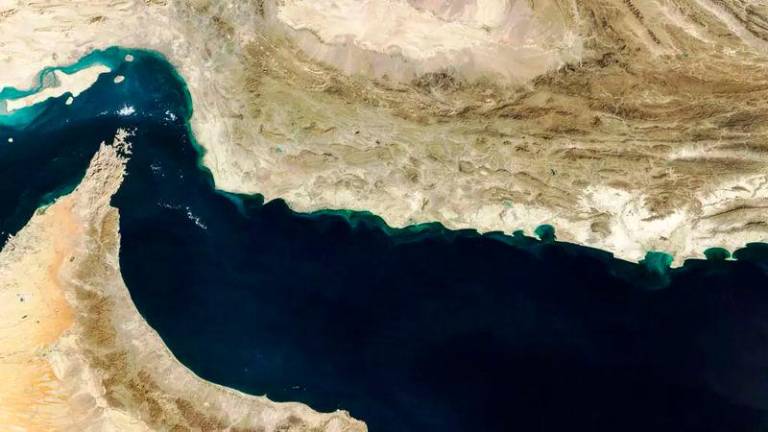 This handout natural-colour image acquired with MODIS on NASA’s Terra satellite shows the Gulf of Oman and the Makran region in southern Iran © - / NASA Earth Observatory/AFP