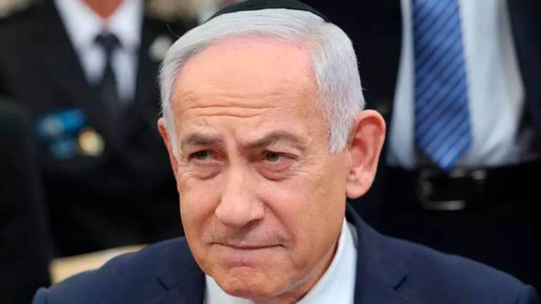 Israeli Prime Minister Benjamin Netanyahu at the Yad LaBanim Memorial in Jerusalem, on April 29, 2025. © Abir Sultan, AFP