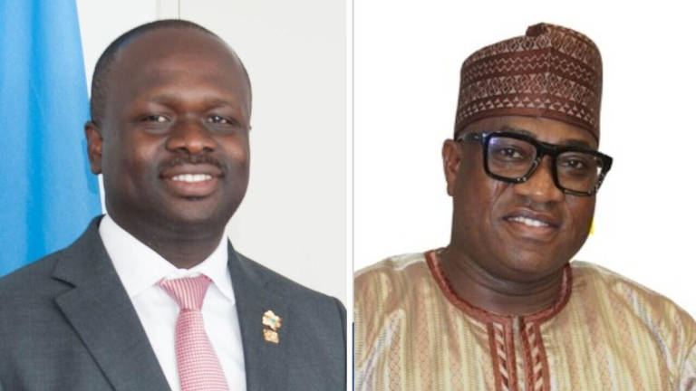 Ghana’s Defence Minister Edward Omane Boamah (L) and Environment Minister Ibrahim Murtala Muhammed in a composite photo created on August 6, 2025. - ITU Pictures of Geneva via Creative Commons (Left) and Ghana’s Ministry of Environment, Science and Technology (Right).