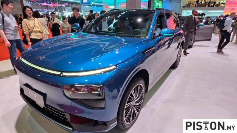 Xpeng G9 2025 edition displayed at Auto Shanghai 2025