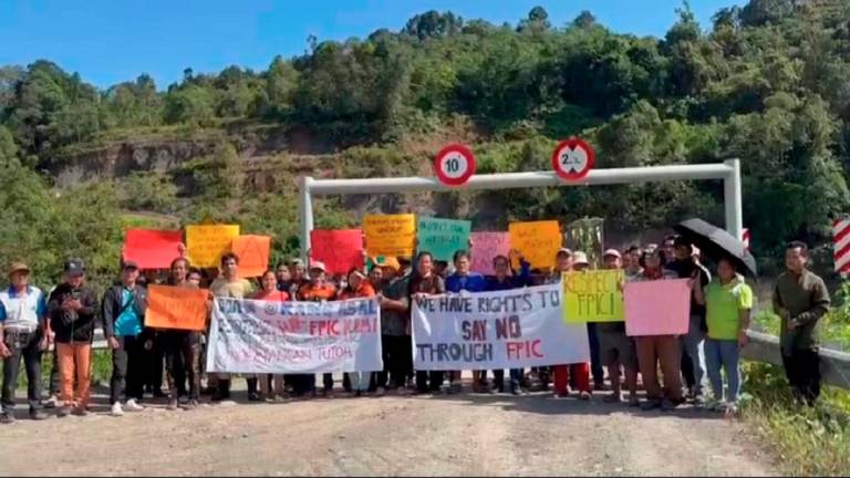 Protest organised by indigenous communites near the Tutoh river system. - Pic courtesy of Willie Kajan