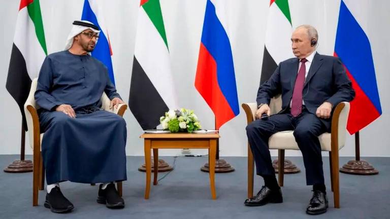 UAE President Sheikh Mohamed bin Zayed Al Nahyan held talks with Russia’s President Vladimir Putin during a visit to Saint Petersburg. (File Photo: WAM)