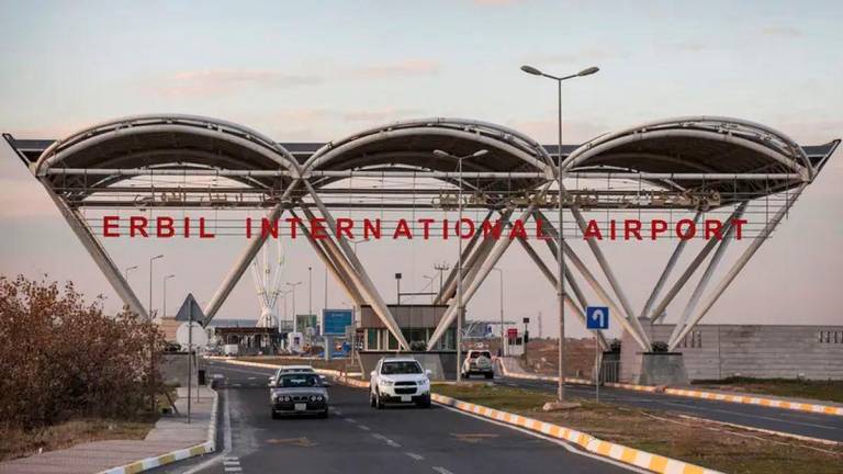 A view of the entrance of Erbil International Airport, in the capital of the northern Iraqi Kurdish autonomous region Arbil - Photo by AFP