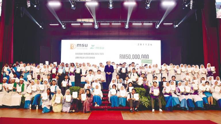 The prospective recipients of the RM50 million Yayasan MSU scholarship at the launch event.