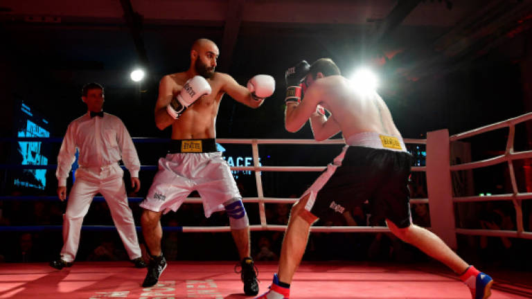 Chessboxing match at the intellectual fight club in Berlin Stock