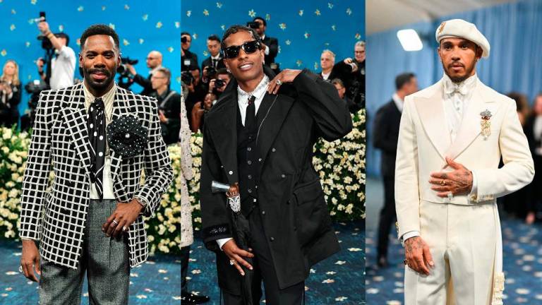 (From left) Domingo, A$ap Rocky and Hamilton are the co-chairs of the 2025 Met, alongside Williams and Vogue editor-in-chief Anna Wintour. – ALL PICS FROM AFP