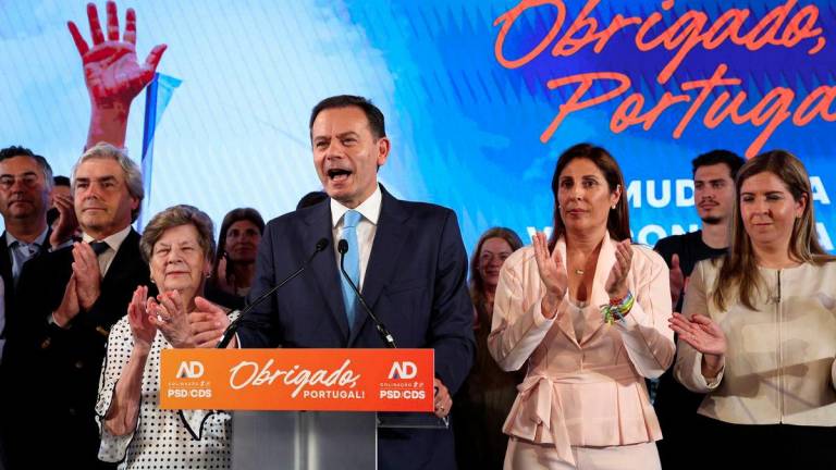 Portugal's Social Democratic Party (PSD) and Democratic Alliance (AD) leader Luis Montenegro speaks following the exit polls, at his electoral night headquarters, in Lisbon, Portugal, May 18, 2025. - REUTERSPIX