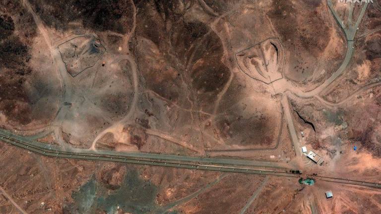 This handout satellite picture provided by Maxar Technologies and taken on June 24, 2025, shows new airstrike craters at the entrance of Iran’s Fordow Fuel Enrichment Plant (FFEP), northeast of the city of Qom. - AFP PHOTO/ SATELLITE IMAGE ©2025 MAXAR TECHNOLOGIES