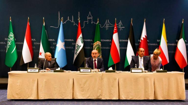 Jordan’s Foreign Minister Ayman Safadi chairs an extraordinary meeting of Arab League foreign ministers day before the 51st Session of the Council of Foreign Ministers of the Organisation of Islamic Cooperation - Reuterspix