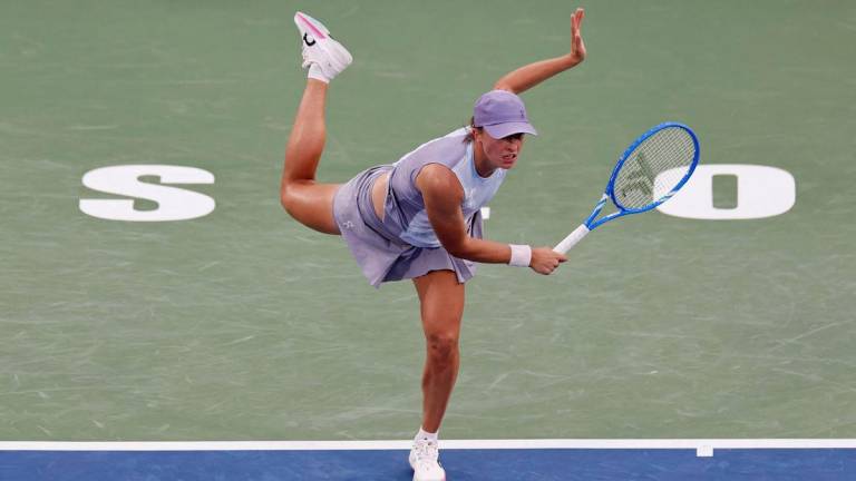 Tennis - WTA 500 - Korea Open - Olympic Park Tennis Center, Seoul, South Korea - September 20, 2025Poland's Iga Swiatek in action during her semi final match against Australia's Maya Joint - REUTERSPIX
