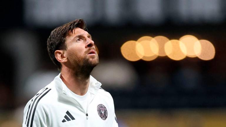 Lionel Messi of Inter Miami CF reacts during the FIFA Club World Cup 2025 group A match between Internacional CF Miami and FC Porto at Mercedes-Benz Stadium on June 19, 2025 in Atlanta, Georgia. GETTY IMAGES NORTH AMERICA / AFP)