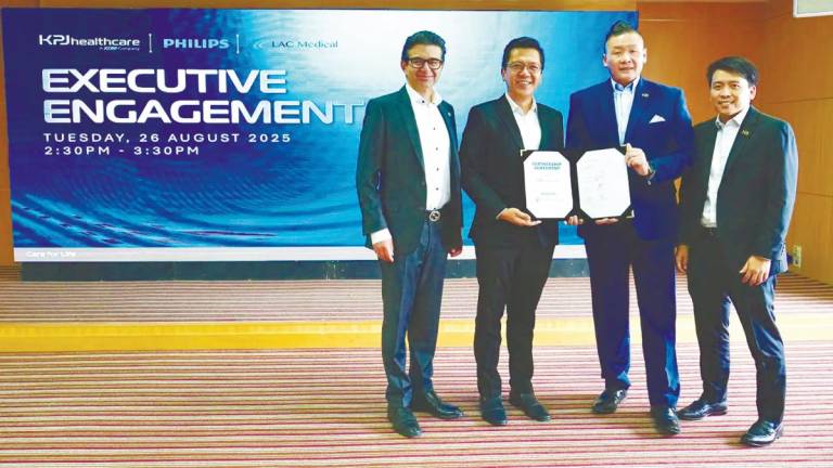 From left: Partovi, Liew, Chin and KPJ Healthcare chief digital officer Shahril Mizani Ariffin.